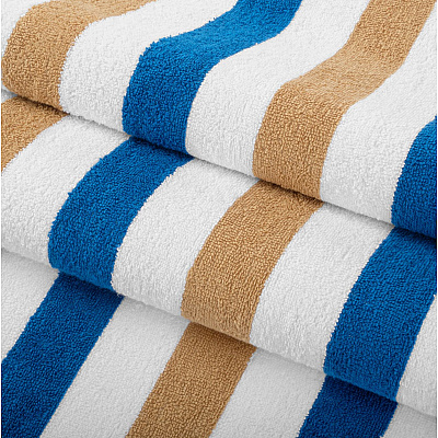 Cabo Cabana Beach Towel 30x70 Navy/beige, Case Of 24 (CABOCABANA-NV/BG-CS)