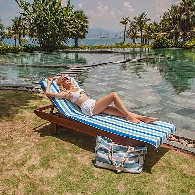 Cabo Cabana Chaise Cover 30x85 Navy/blue, Case Of 12 (CC-CC-NV/BL-CS)