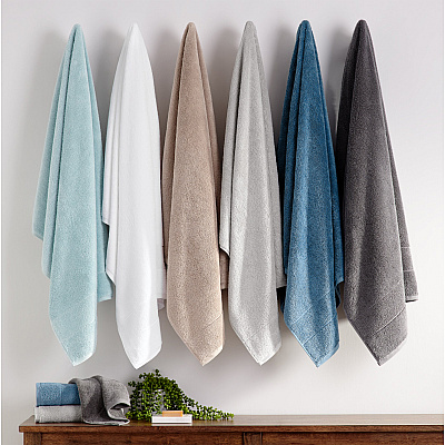 Aston & Arden Solid Turkish Bath Towel 30x60 Sterling Blue, Pack Of 2 (PNP-BT-TS3060-18-SBL)
