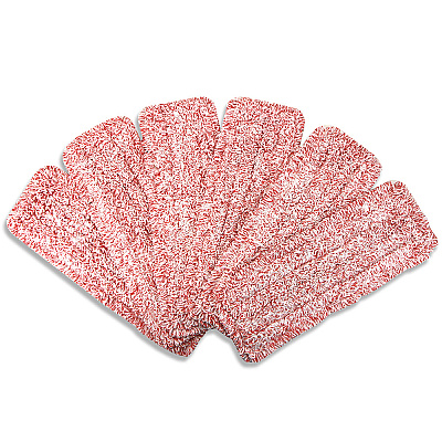 Wet & Dry Microfiber Mop Pad Looped 18" Red, Pack Of 12 (PNP860018R)