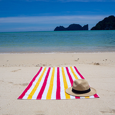 Cabo Cabana Beach Towel 30x70 Red/yellow, Case Of 24 (CABOCABANA-RD/YL-CS)