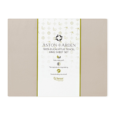 Aston & Arden Tencel Sheet Set Full - Beige, 4 Piece Set (P-SS-FL-400-BG)