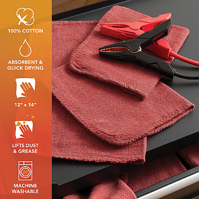 Messy Mechanic Shop Towels 50 Pack 12x14 Red, Case Of 300 (SHOP-50-RD)