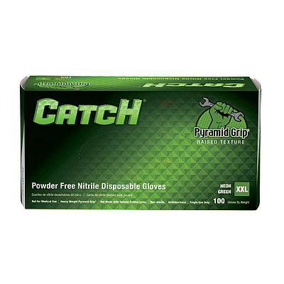 Safety Zone Nitrile Powder Free 9 Mil Pyramid Grip Gloves Neon Green 2xl, Box Of 100 (GL-NT107NGFXX)