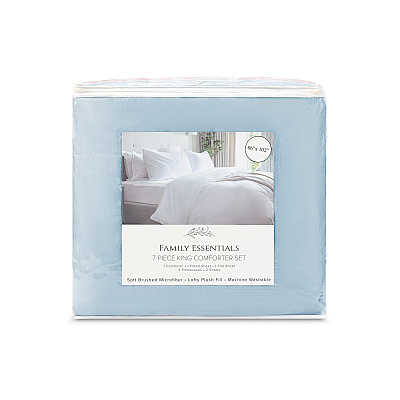 Family Essentials Bed In Bag 7pc - King - Blue, 7 Piece Set (P-BIAB-KG-BL)