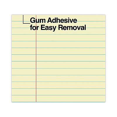 Universal Glue Top Pads, Wide/Legal Rule, 50 Canary-Yellow 8.5 x 11 Sheets, Dozen (UNV22000)