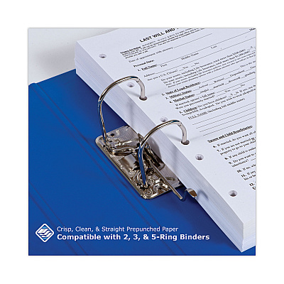 Printworks Perforated and Punched Paper, 7-Hole Punched, 20 lb Bond Weight, 8.5 x 11, White, 500/Ream (PRB04342)