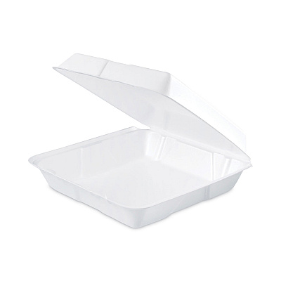 Dart Insulated Foam Hinged Lid Containers, 1-Compartment, 9.3 x 9.5 x 3, White, 200/Pack, 2 Packs/Carton (DCC95HT1)
