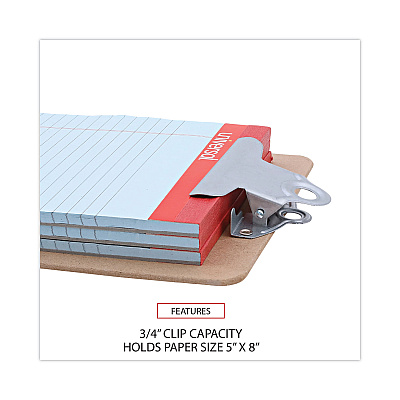 Universal Hardboard Clipboard, 0.75" Clip Capacity, Holds 5 x 8 Sheets, Brown, 3/Pack (UNV05610VP)