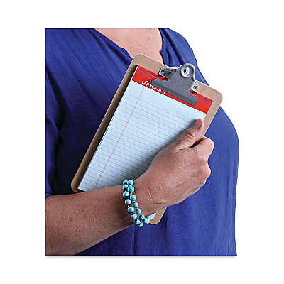 Universal Hardboard Clipboard, 0.75" Clip Capacity, Holds 5 x 8 Sheets, Brown, 3/Pack (UNV05610VP)