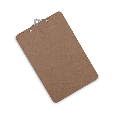 Universal Hardboard Clipboard, 0.75" Clip Capacity, Holds 5 x 8 Sheets, Brown, 3/Pack (UNV05610VP)