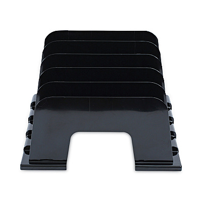 Universal Recycled Plastic Incline Sorter, 5 Sections, Letter Size Files, 13.25" x 9" x 9", Black (UNV08105)