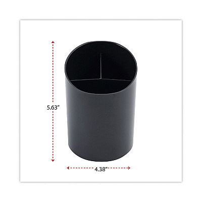 Universal Recycled Big Pencil Cup, Plastic, 4.38" Diameter x 5.63"h, Black (UNV08108)