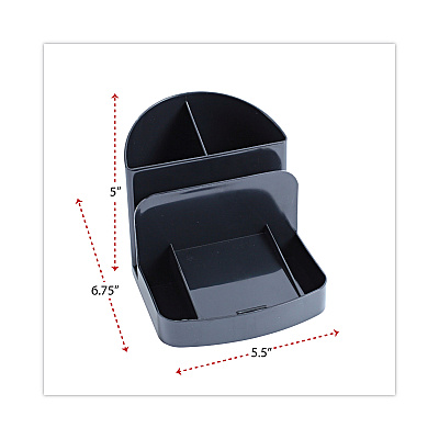 Universal Deluxe Message Center, 6 Compartments, Plastic, 5.5 x 6.75 x 5, Black (UNV08110)