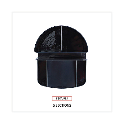 Universal Deluxe Message Center, 6 Compartments, Plastic, 5.5 x 6.75 x 5, Black (UNV08110)