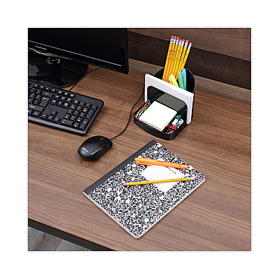 Universal Deluxe Message Center, 6 Compartments, Plastic, 5.5 x 6.75 x 5, Black (UNV08110)