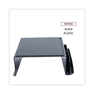 Universal Recycled Telephone Stand and Message Center, 12.25 x 10.5 x 5.25, Black (UNV08116)