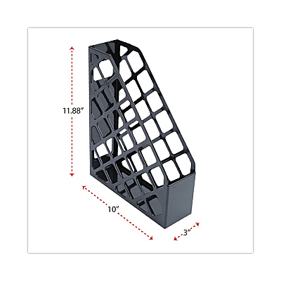 Universal Recycled Plastic Magazine File, 3 x 10 x 11.88, Black (UNV08118)