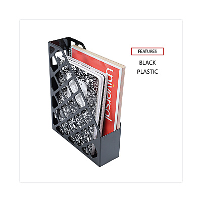 Universal Recycled Plastic Magazine File, 3 x 10 x 11.88, Black (UNV08118)