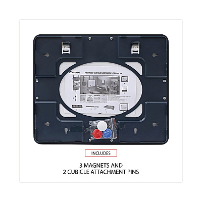 Universal Recycled Cubicle Dry Erase Board, 15.88 x 12.88, White Surface, Charcoal Plastic Frame (UNV08165)