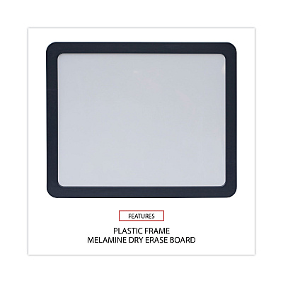 Universal Recycled Cubicle Dry Erase Board, 15.88 x 12.88, White Surface, Charcoal Plastic Frame (UNV08165)