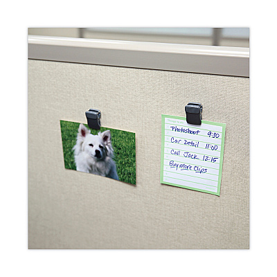 Universal Deluxe Recycled Cubicle Clips, 40 Sheet Capacity, Charcoal, 24/Pack (UNV08221)