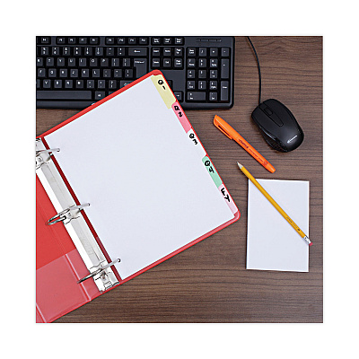 Universal Deluxe Write-On/Erasable Tab Index, 5-Tab, 11 x 8.5, White, Assorted Tabs, 1 Set (UNV20816)