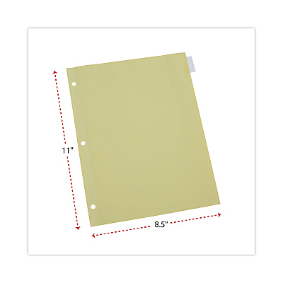 Universal Insertable Tab Index, 8-Tab, 11 x 8.5, Buff, Clear Tabs, 24 Sets (UNV20841)