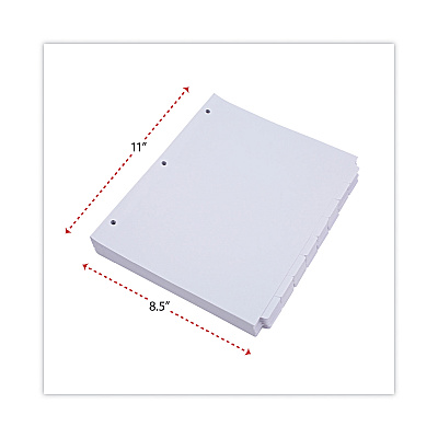Universal Self-Tab Index Dividers, 8-Tab, 11 x 8.5, White, 24 Sets (UNV20845)