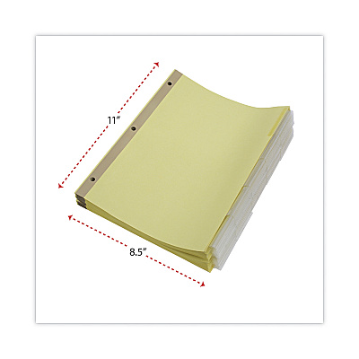 Universal Deluxe Extended Insertable Tab Indexes, 5-Tab, 11 x 8.5, Buff, Clear Tabs, 24 Sets (UNV20861)