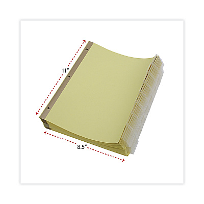 Universal Deluxe Extended Insertable Tab Indexes, 8-Tab, 11 x 8.5, Buff, Clear Tabs, 24 Sets (UNV20891)