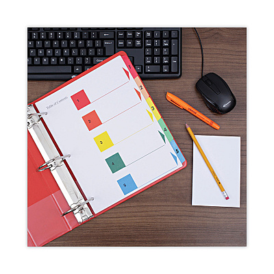 Universal Deluxe Table of Contents Dividers for Printers, 5-Tab, 1 to 5; Table Of Contents, 11 x 8.5, White, 6 Sets (UNV24800)