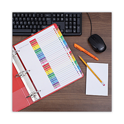 Universal Deluxe Table of Contents Dividers for Printers, 31-Tab, 1 to 31, 11 x 8.5, White, 1 Set (UNV24814)