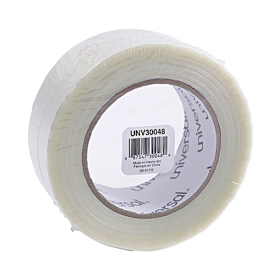 Universal 120# Utility Grade Filament Tape, 3" Core, 48 mm x 54.8 m, Clear (UNV30048)