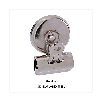Universal Bulldog Magnetic Clips, Small, Nickel, 18/Pack (UNV31260)