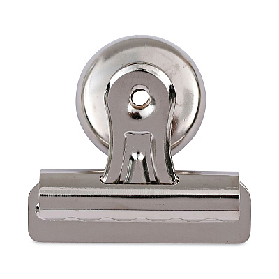 Universal Bulldog Magnetic Clips, Medium, Nickel, 12/Pack (UNV31261)
