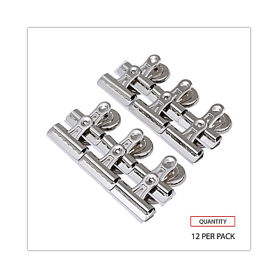 Universal Bulldog Magnetic Clips, Medium, Nickel, 12/Pack (UNV31261)