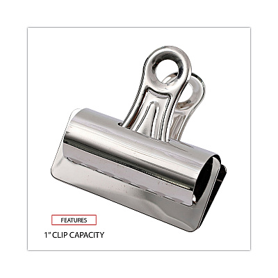 Universal Bulldog Clips, Jumbo, Nickel, 12/Pack (UNV31266)
