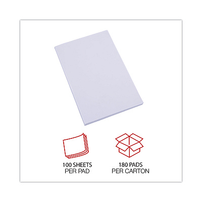 Universal Scratch Pad Value Pack, Unruled, 3 x 5, White, 100 Sheets, 180/Carton (UNV35623)