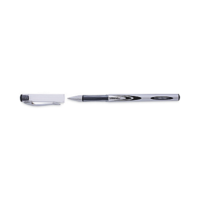 Universal Gel Pen, Stick, Medium 0.7 mm, Black Ink, Silver/Black Barrel, Dozen (UNV39620)