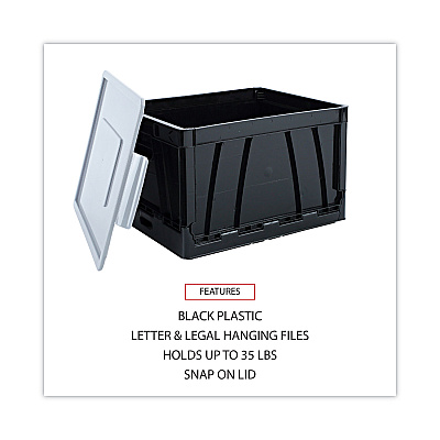 Universal Collapsible Crate, Letter/Legal Files, 17.25" x 14.25" x 10.5", Black/Gray, 2/Pack (UNV40010)