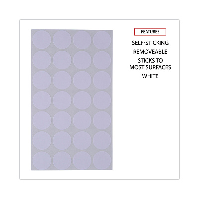 Universal Self-Adhesive Removable Color-Coding Labels, 0.75" dia, White, 28/Sheet, 36 Sheets/Pack (UNV40108)