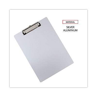 Universal Aluminum Clipboard with Low Profile Clip, 0.5" Clip Capacity, Holds 8.5 x 11 Sheets, Aluminum (UNV40301)
