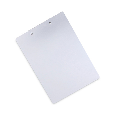 Universal Aluminum Clipboard with Low Profile Clip, 0.5" Clip Capacity, Holds 8.5 x 11 Sheets, Aluminum (UNV40301)