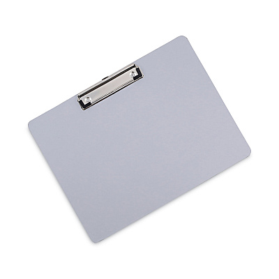 Universal Plastic Brushed Aluminum Clipboard, Landscape Orientation, 0.5" Clip Capacity, Holds 11 x 8.5 Sheets, Silver (UNV40302)