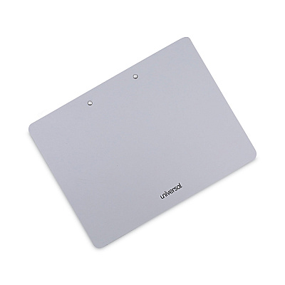 Universal Plastic Brushed Aluminum Clipboard, Landscape Orientation, 0.5" Clip Capacity, Holds 11 x 8.5 Sheets, Silver (UNV40302)