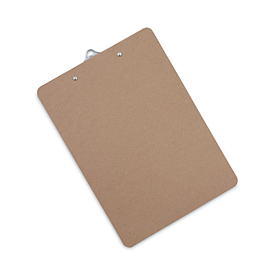 Universal Hardboard Clipboard, 1.25" Clip Capacity, Holds 8.5 x 11 Sheets, Brown (UNV40304)