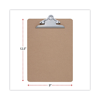 Universal Hardboard Clipboard, 1.25" Clip Capacity, Holds 8.5 x 11 Sheets, Brown, 3/Pack (UNV40304VP)