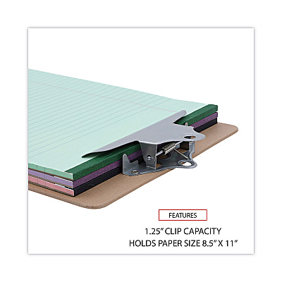 Universal Hardboard Clipboard, 1.25" Clip Capacity, Holds 8.5 x 11 Sheets, Brown, 3/Pack (UNV40304VP)