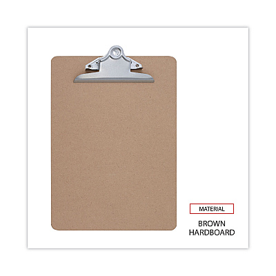 Universal Hardboard Clipboard, 1.25" Clip Capacity, Holds 8.5 x 11 Sheets, Brown, 3/Pack (UNV40304VP)